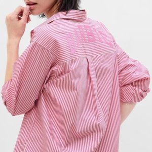Gap × Barbie™ Adult 100% Organic Cotton Stripe Big Shirt